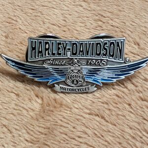 Vintage Rare Auth. HD® Enameled Blue/Black Police 1 Annv Motorcycles Since 1908